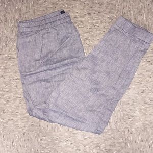 Denim print parachute pants